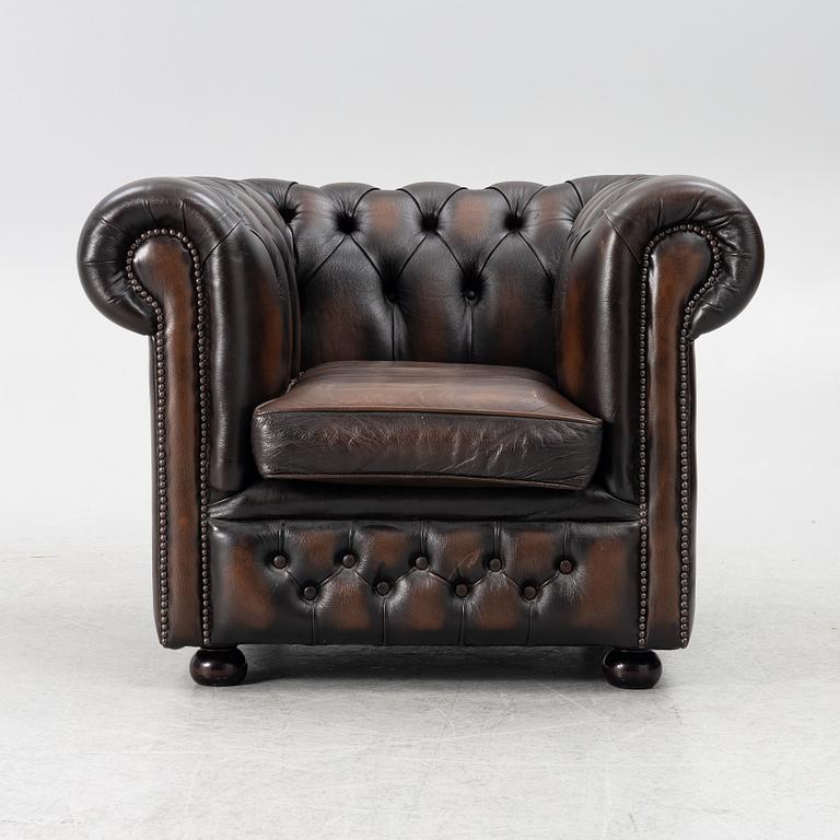 Clubfåtölj, Chesterfieldmodell, 1900-talets andra hälft.