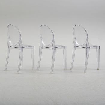 Three 'Victoria Ghost' plastic chairs, Philippe Starck for Kartell.