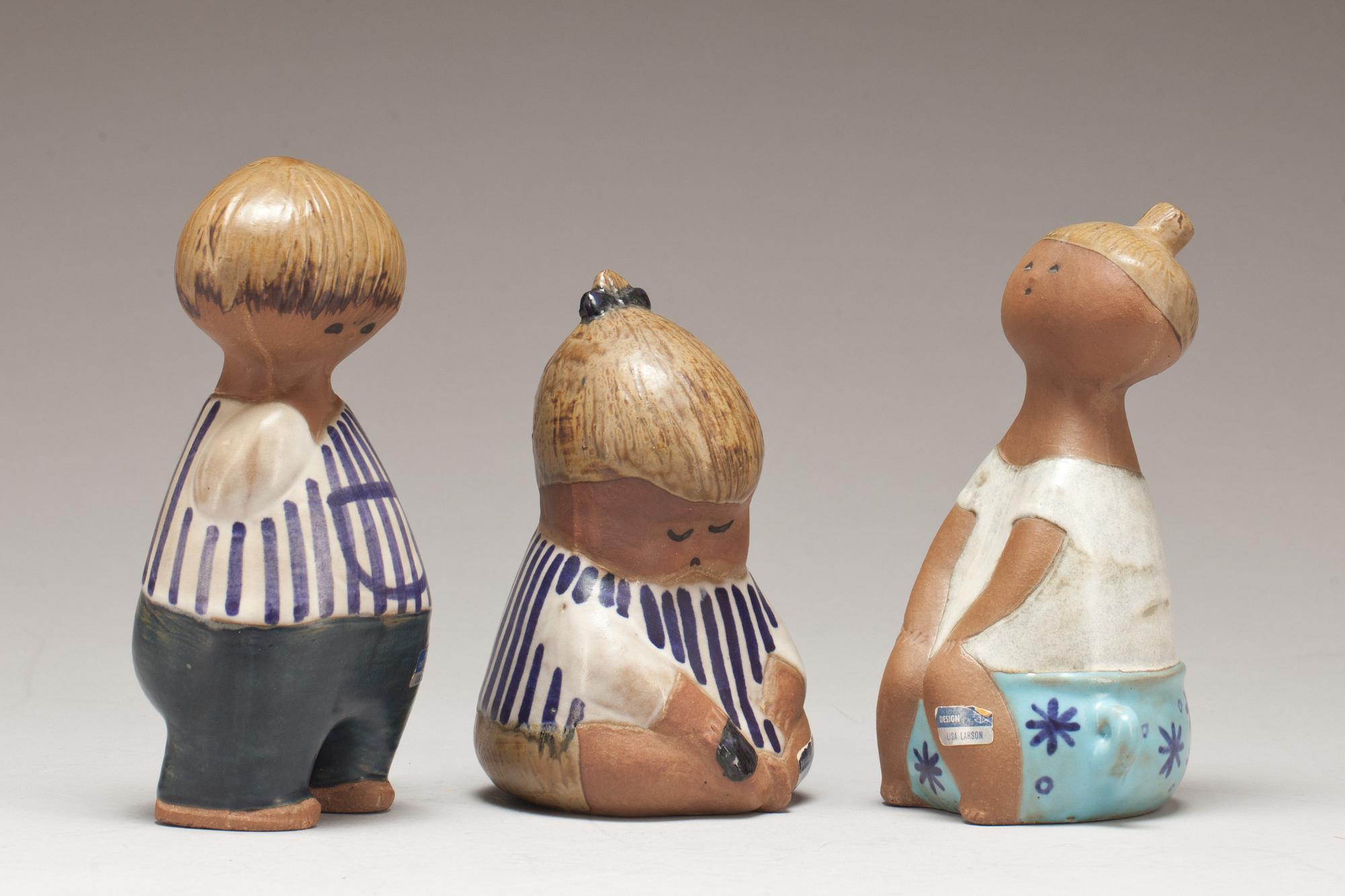 FIGURINER, 3 st, stengods, Lisa Larson, Gustavsberg.