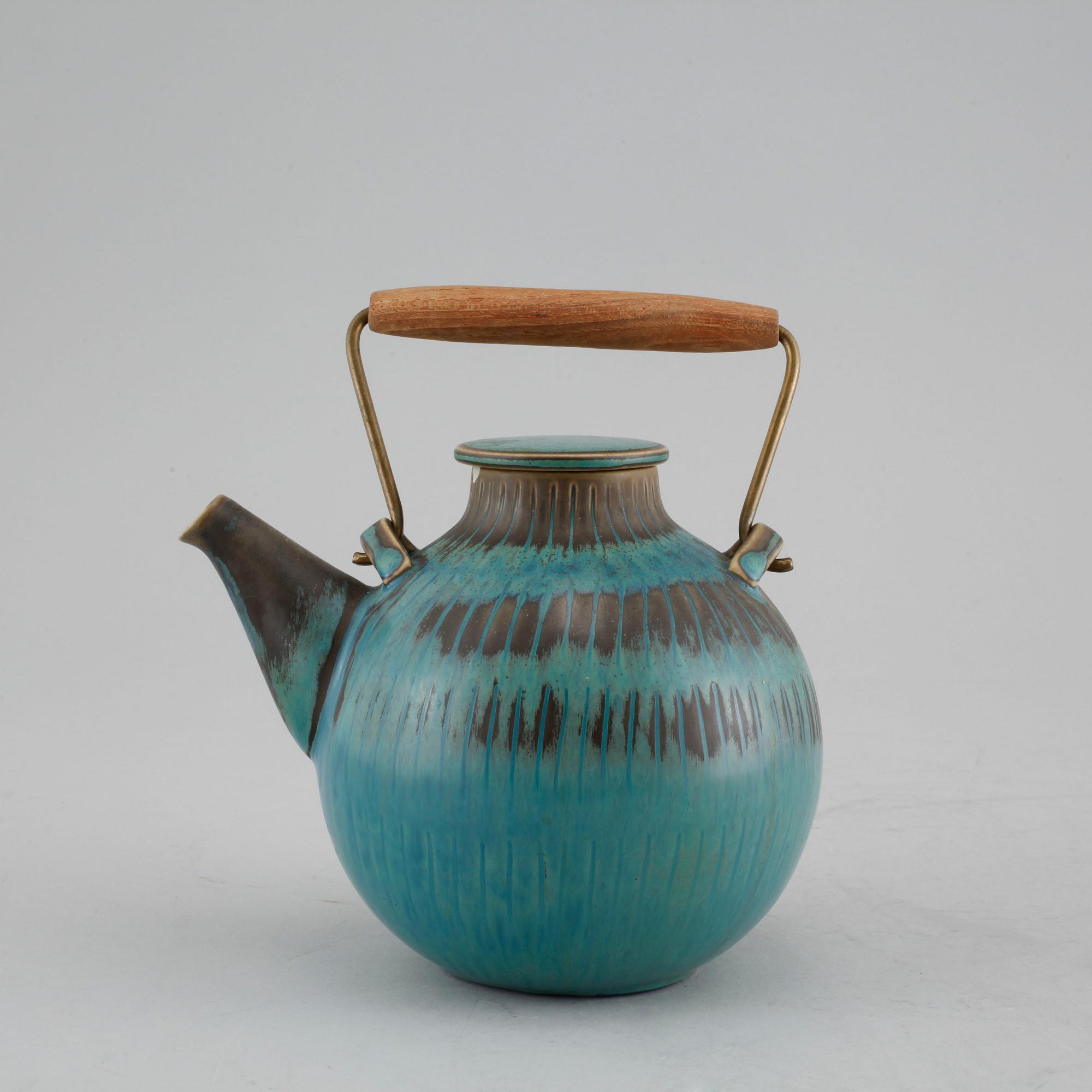 STIG LINDBERG, tekanna, stengods, 1950/60-tal.