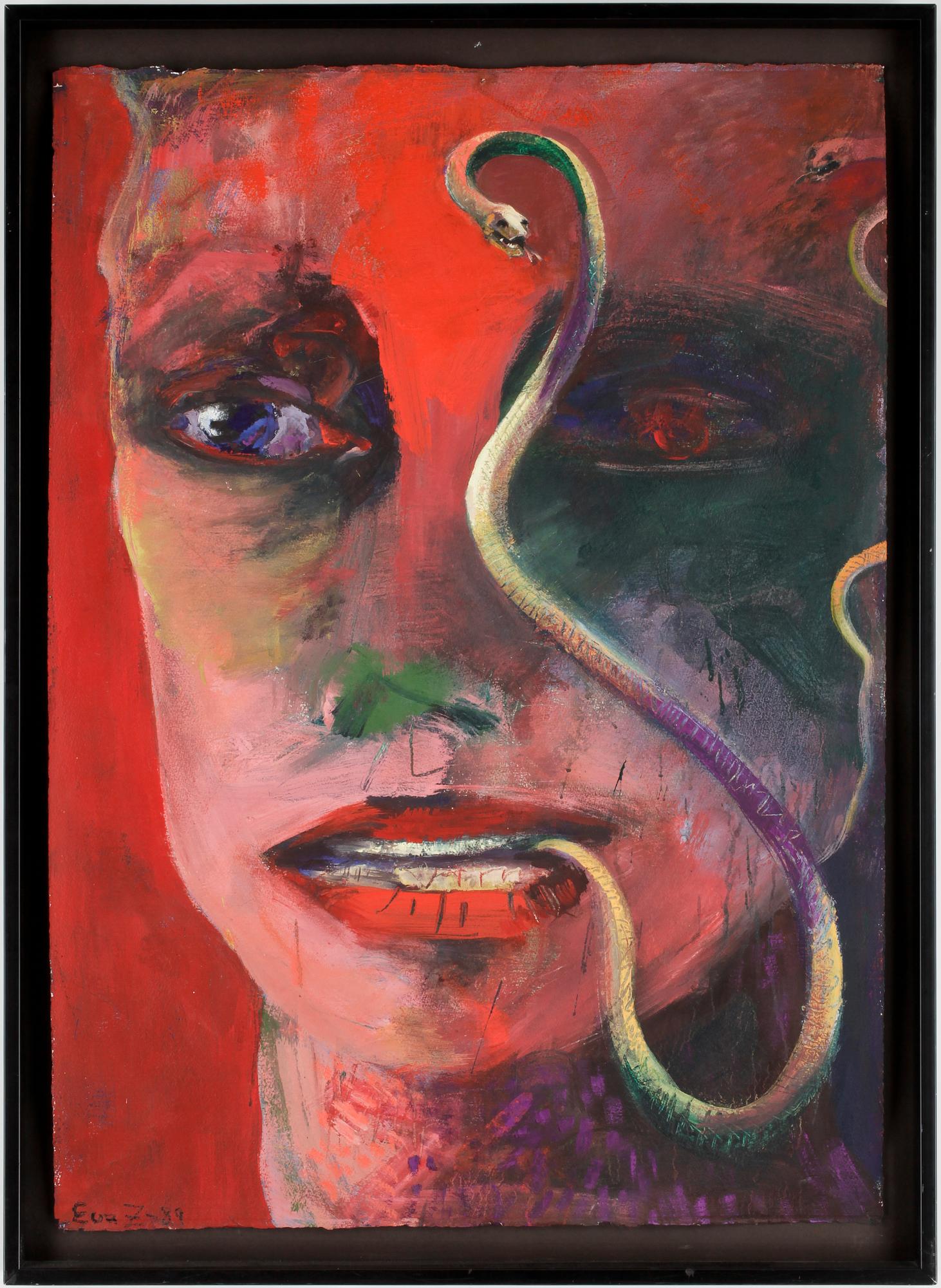 EVA ZETTERWALL, blandteknik, sign o dat -89.