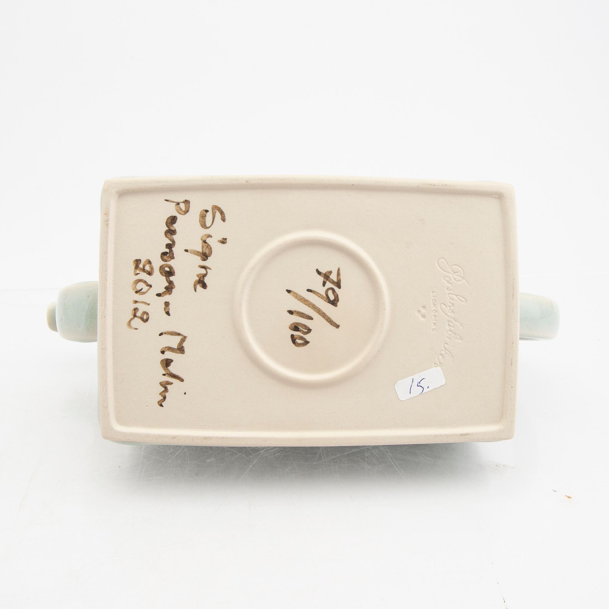 Signe Persson-Melin, a glazed ceramic teapot, signed by hand, dated 2012 and numbered 79/100.