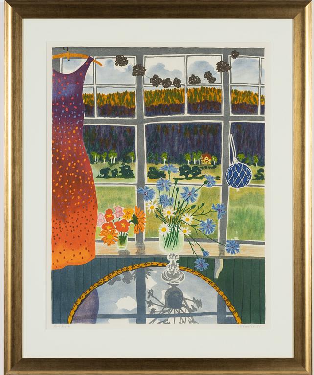 Mona Huss Walin, lihtograph in colours, signed provtryck.