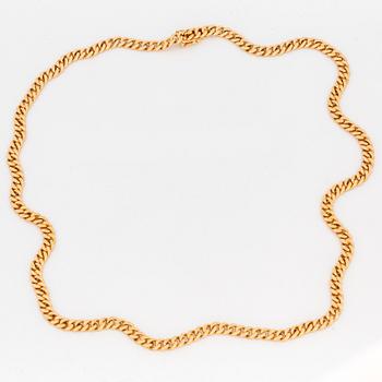 HALSLÄNK, manglad pansarlänk, 18K guld.
