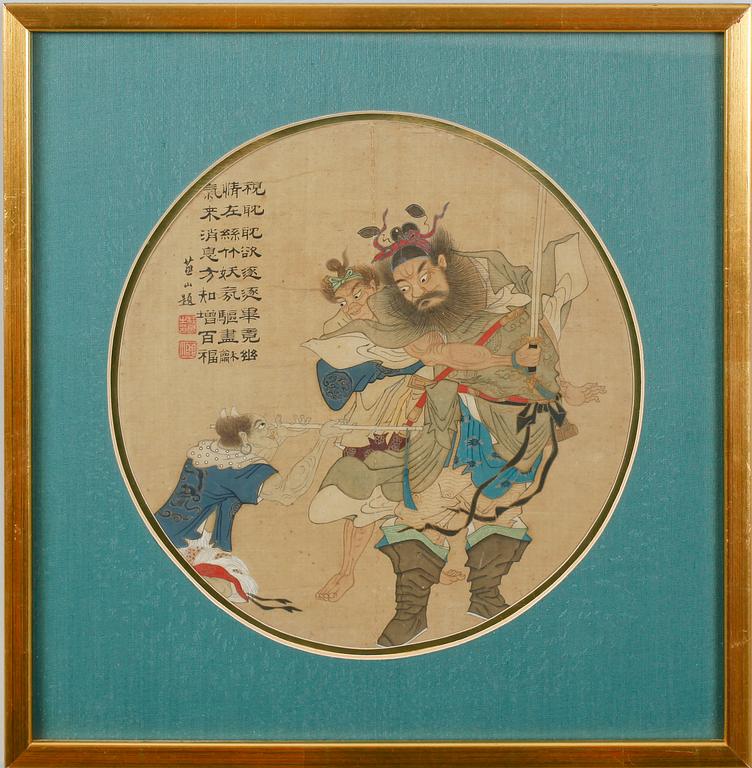 OKÄND KONSTNÄR, 2 st, gouacher, Kina/Japan, 1800-/1900-tal.