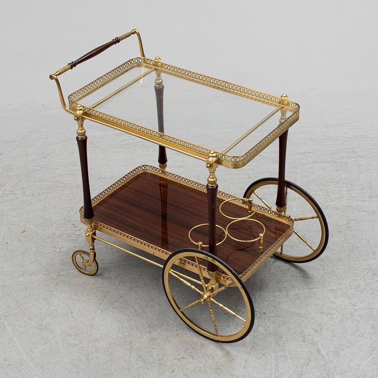 A brass drinks trolle, second half of the 20th Century.