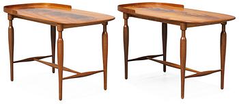 828. A pair of Josef Frank mahogany tables, Firma Svenskt Tenn.