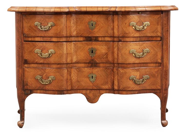 A Swedish late Baroque 18th century commode by  J. H. Fürloh, master 1724.