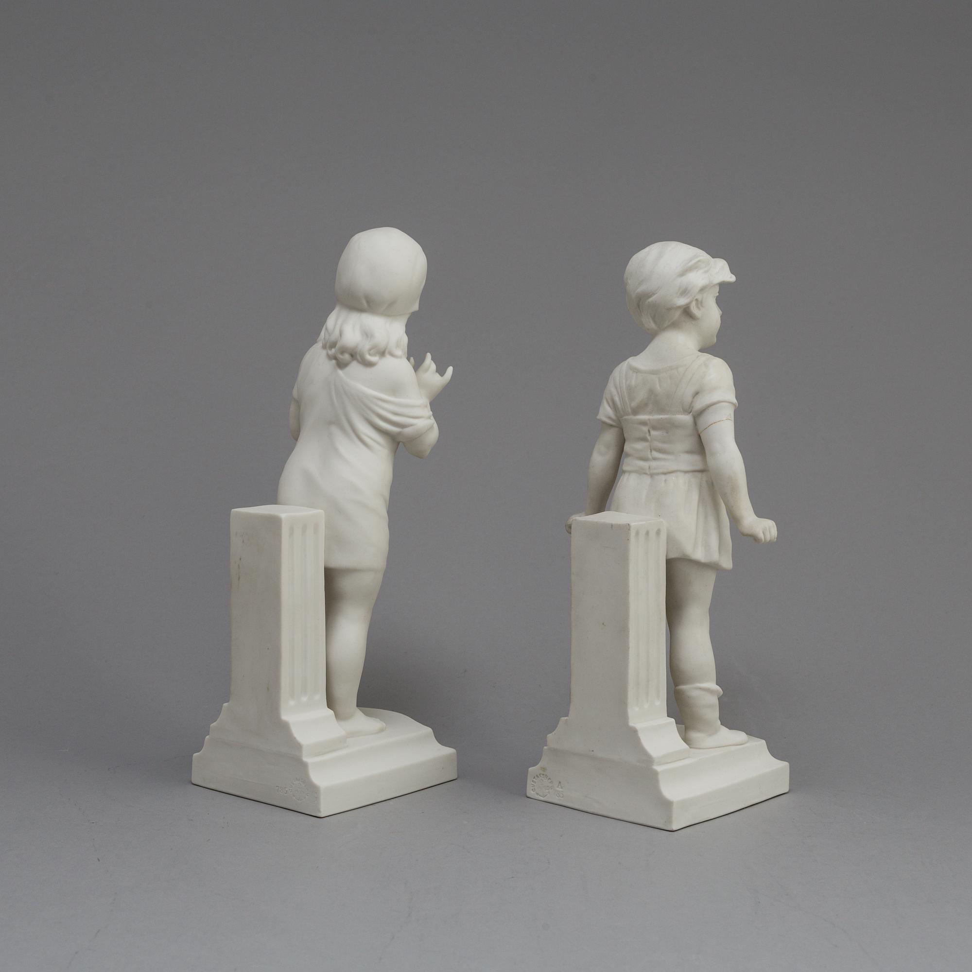 TWO PARIAN FIGURES, Gustafsberg 1911 and 1920.