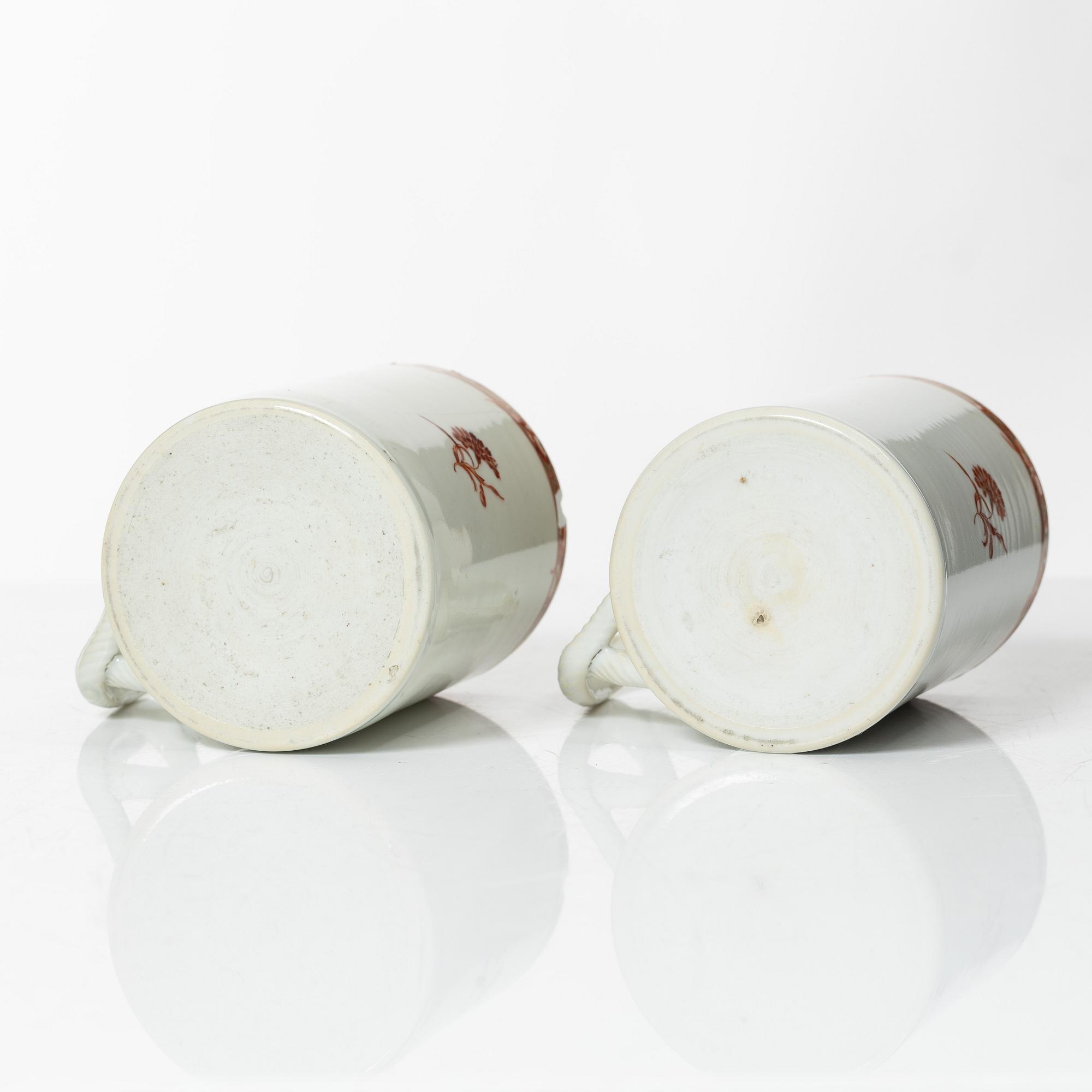 Servisdelar, fyra stycken, kompaniporslin, Kina, Qingdynastin, 1700/1800-tal.