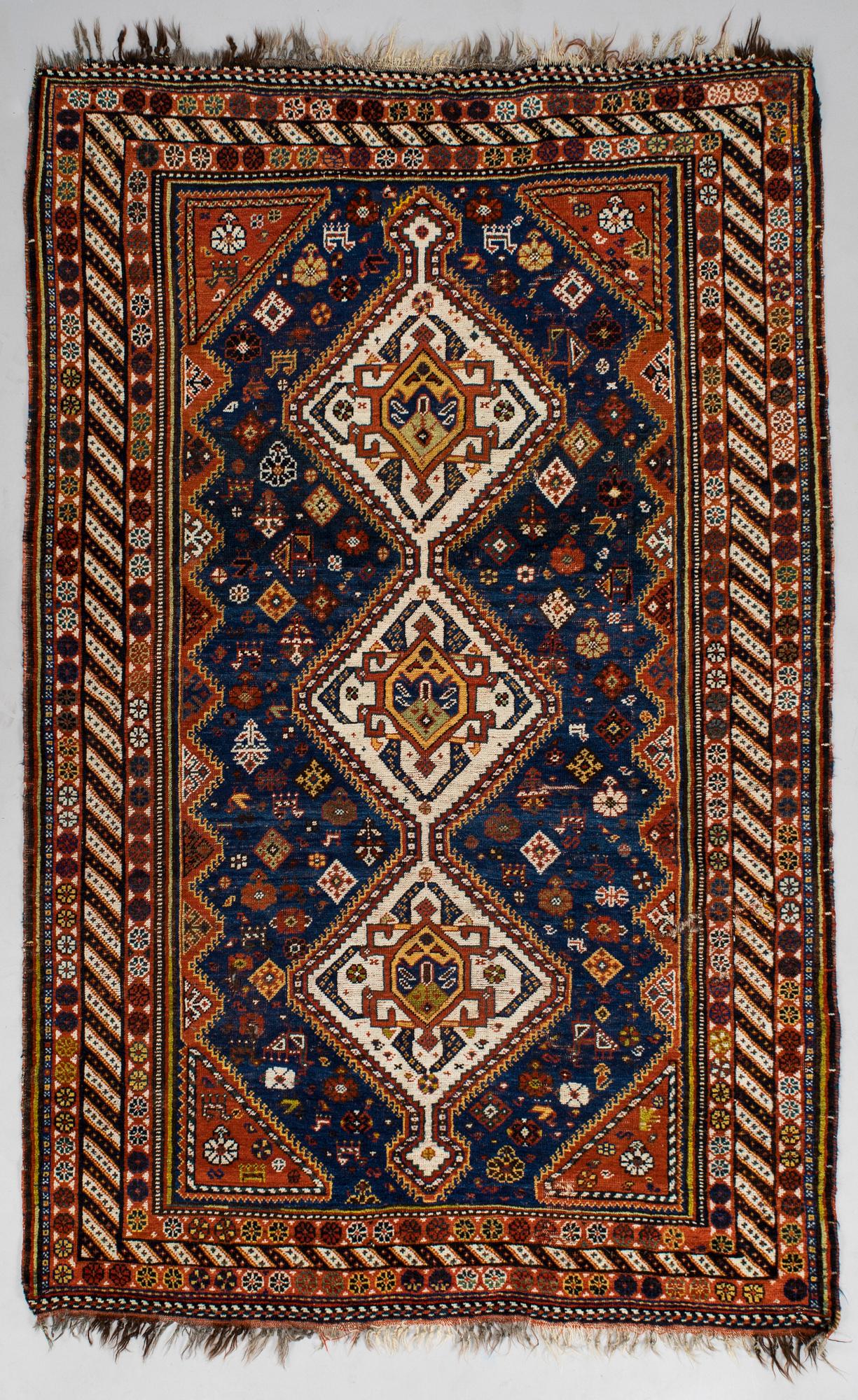 Matta, antik Qashqai, Södra Persien,, ca 201 x 130 cm.