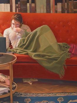 Karin Broos, 'Den röda soffan 2' ('The red sofa').