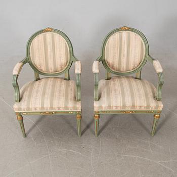 Salon group, 7 dlrs Gustavian style, first half of the 20th century.