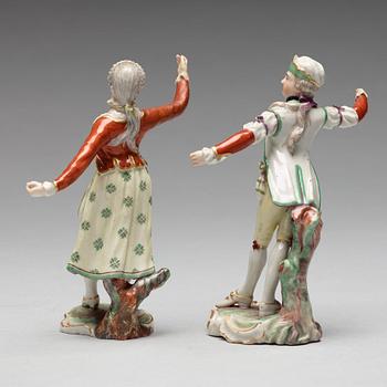 FIGURINER, två stycken, porslin. Tyskland, 1920-tal.