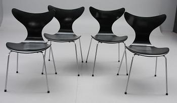 STOLAR, 4 st, "Mågen/Måsen", Arne Jacobsen, Fritz Hansen.