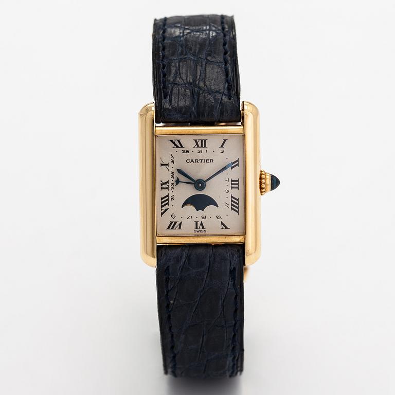 Cartier, Tank, Moonphase, wristwatch, 20 mm.