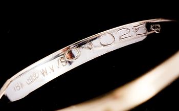 RING, 18K vitguld med briljantslipad diamant 0.025 ct, kattfotstämplad. Vikt 1,6 g.