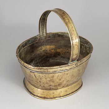 A 19th century brass flower basket.