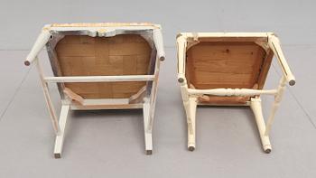 KARMSTOL OCH STOL, gustaviansk stil, 1800-/1900-tal.