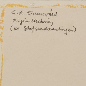 CARL AUGUST EHRENSVÄRD, osignerad tuschteckning.