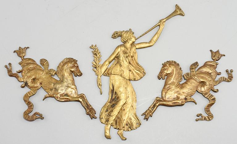 BESLAG, 3 st, brons, 1800-talets första hälft.