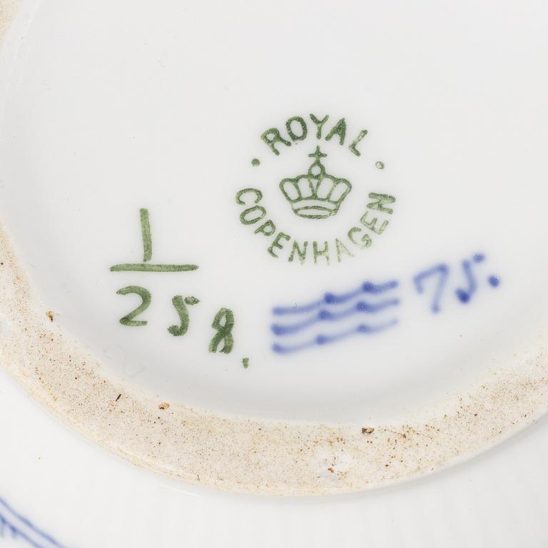 Service pieces, 13 pcs, porcelain, "Blue Fluted", Royal Copenhagen, Denmark.
