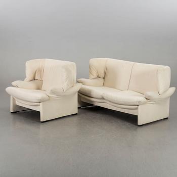 A VICO MAGISTRETTI "PORTOVENERE" SOFA AND ARMCHAIR, Cassina late 20th century.