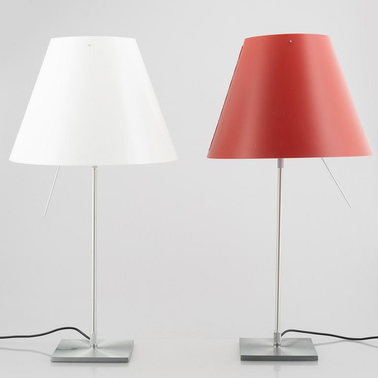 Paolo Rizzatto, a pair of 'Costanzina' table lamps, Luceplan, Italy.