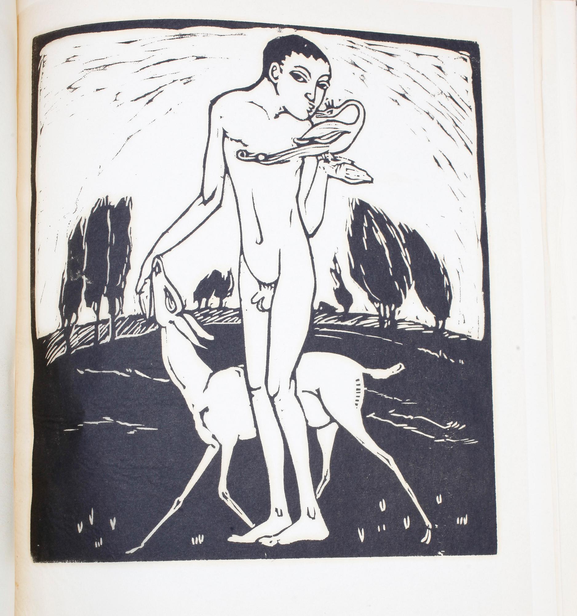 BOK, August Brunius "Det moderna originalträsnittet", Handpresstryckeriets förlag, Råsunda, 1917. 61/200.