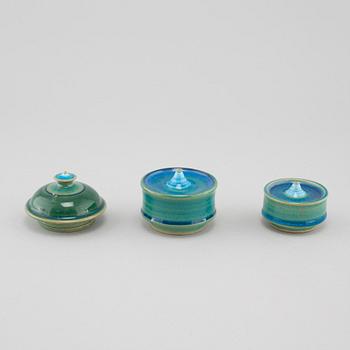 INGER PERSSON, seven pieces of stoneware, mostly Rörstrand, signed, one piece dated -65.