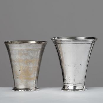 Two 18th century beakers, probably Sweden.