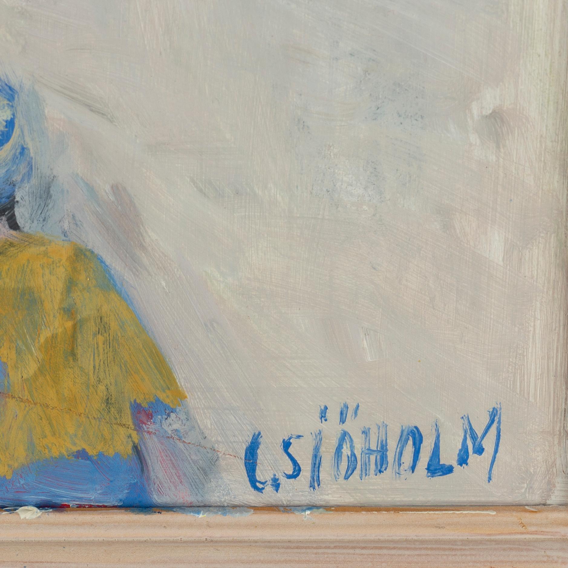 CHARLES SJÖHOLM, olja på pannå, signerad.