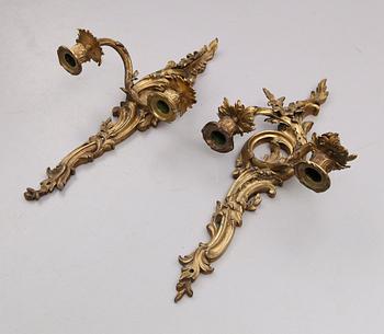 VÄGGLAMPETTER, 1 par, rokokostil, 1900-talets första hälft.