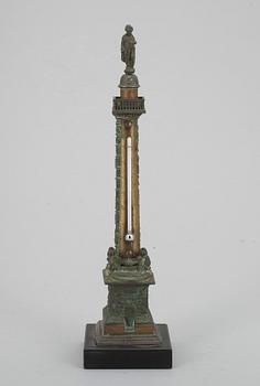 TERMOMETER / SOUVENIR, patinerad brons, Paris Frankrike 1800-tal.