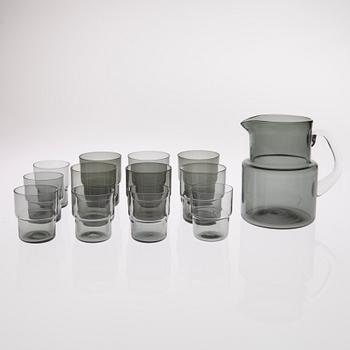 GLASSERVIS, 13 delar, Saara Hopea, Nuutajärvi, 1950/60-tal.