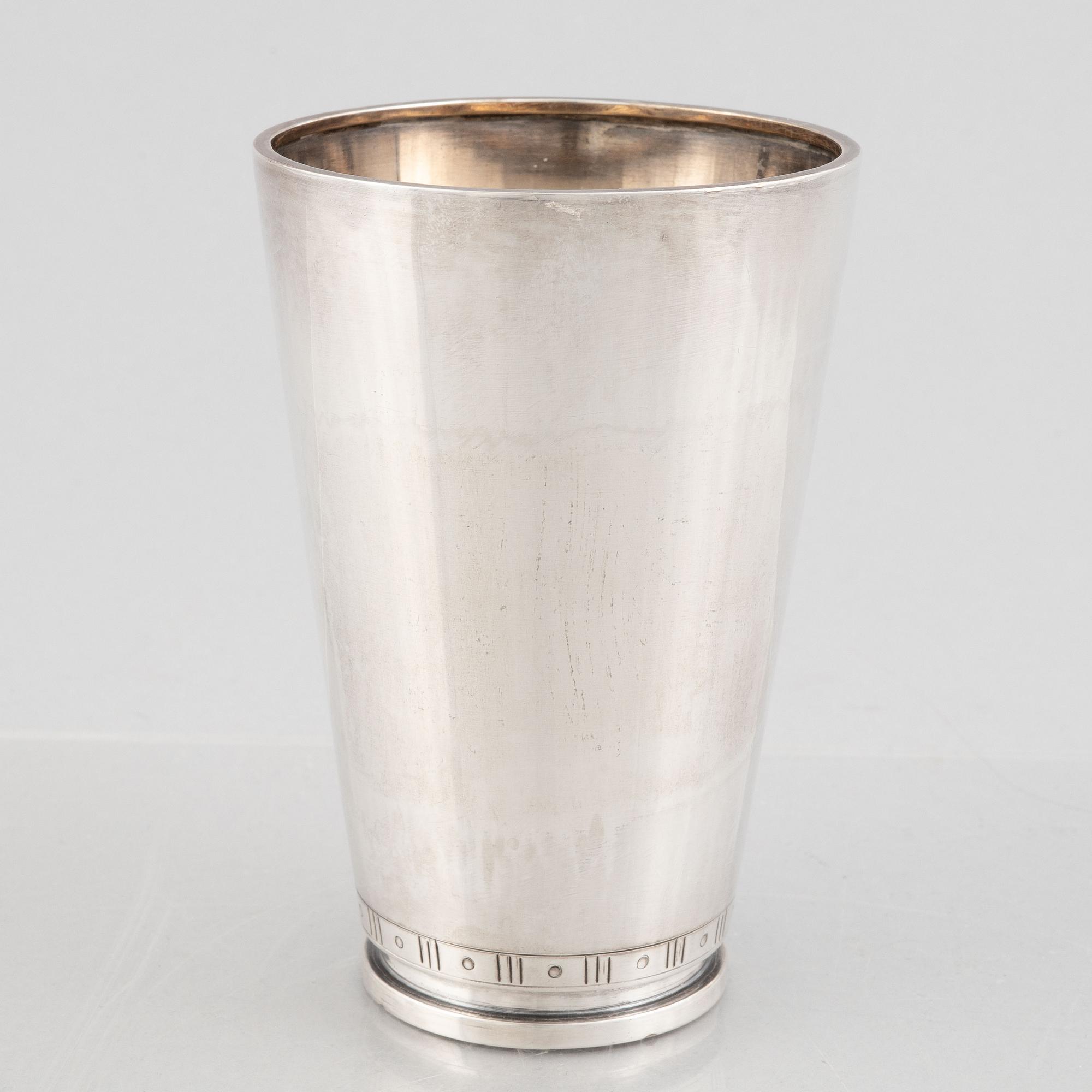 Sven Carlman, a silver beaker, CF Carlman, Stockholm 1965.