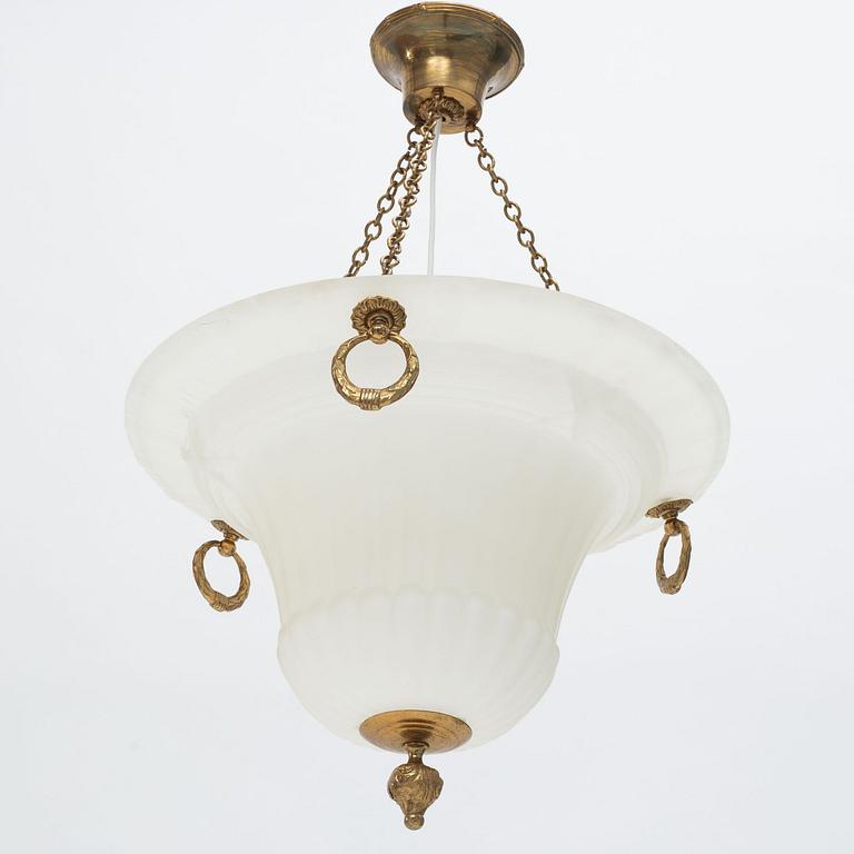 Harald Notini, a Swedish Grace ceiling lamp model "5405", Arvid Böhlmarks Lampfabrik, 1920s.