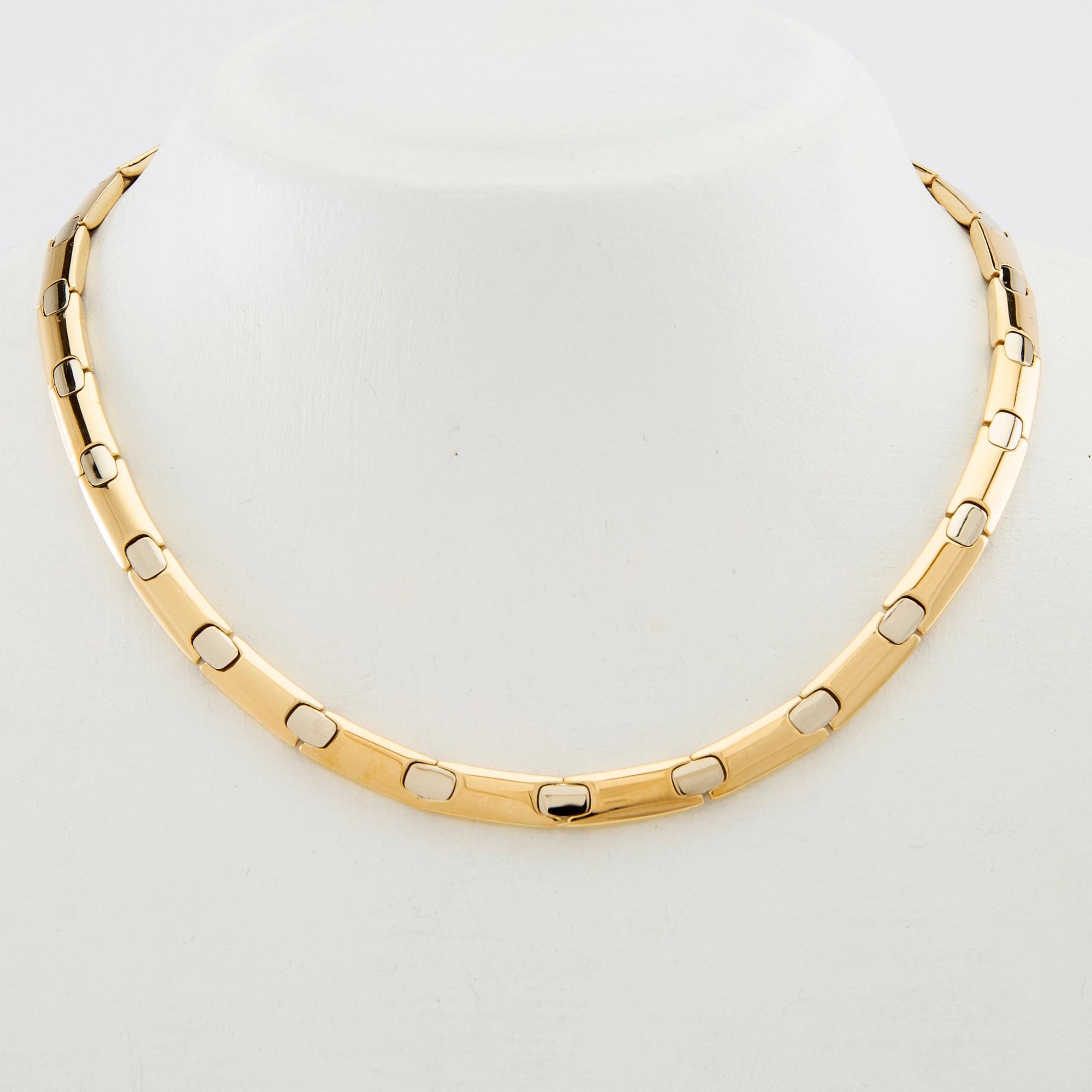 Necklace 18K red and white gold.
