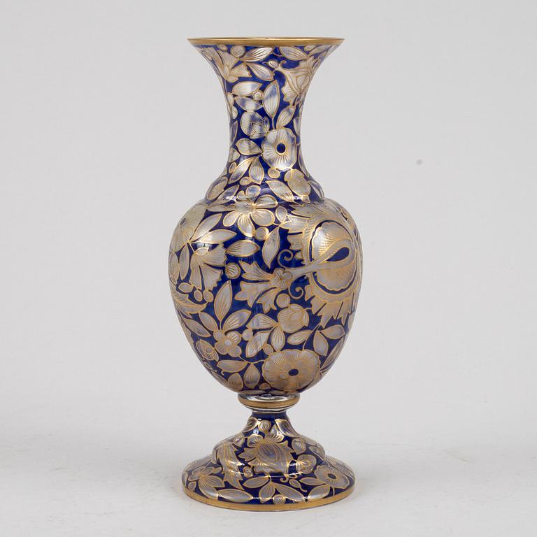 Haida, probably by Julius Mühlhaus & Co an enamel painted vase, Bohemia, early 20th C.