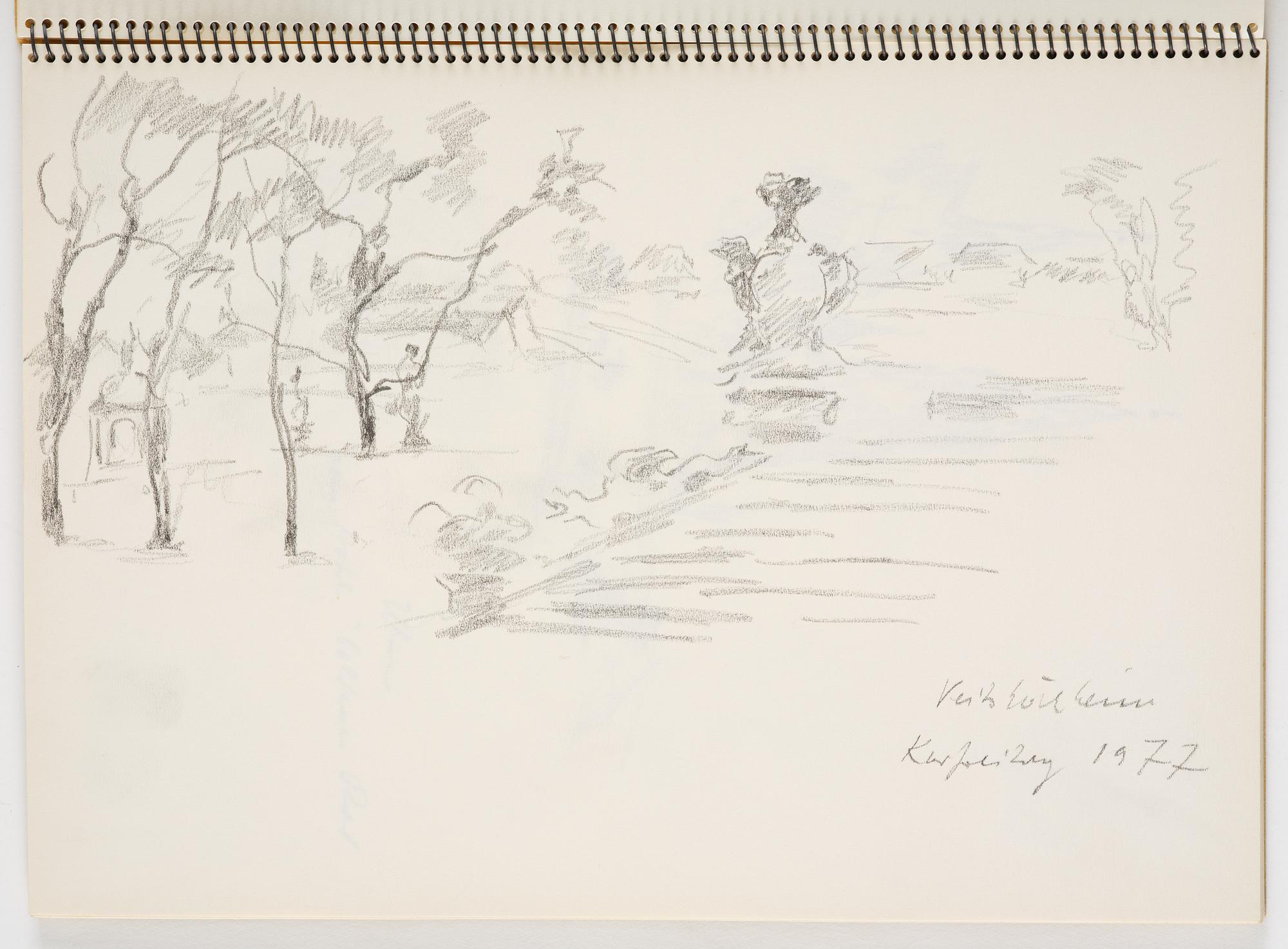 Lotte Laserstein, Skissblock med 23 teckningar varav 3 signerade.