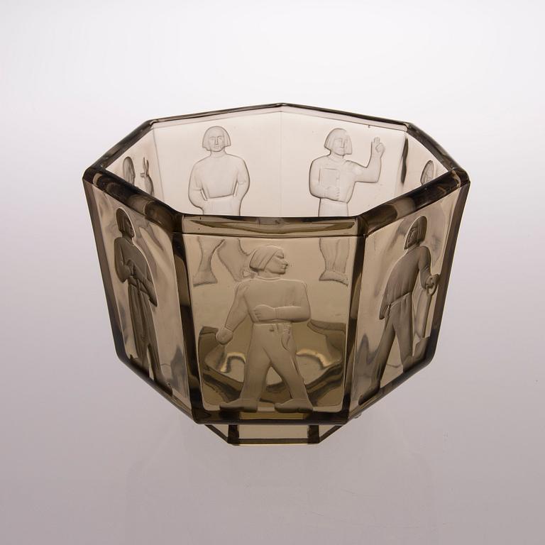 ANTTI SALMENLINNA, MALJA, lasia, "Seitsemän veljestä", Antti Salmenlinna, Riihimäen Lasi, 1930/40-tal.