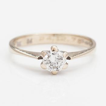 Ring, 14K guld, diamant ca 0.40 ct. Finska importstämplat 1978.