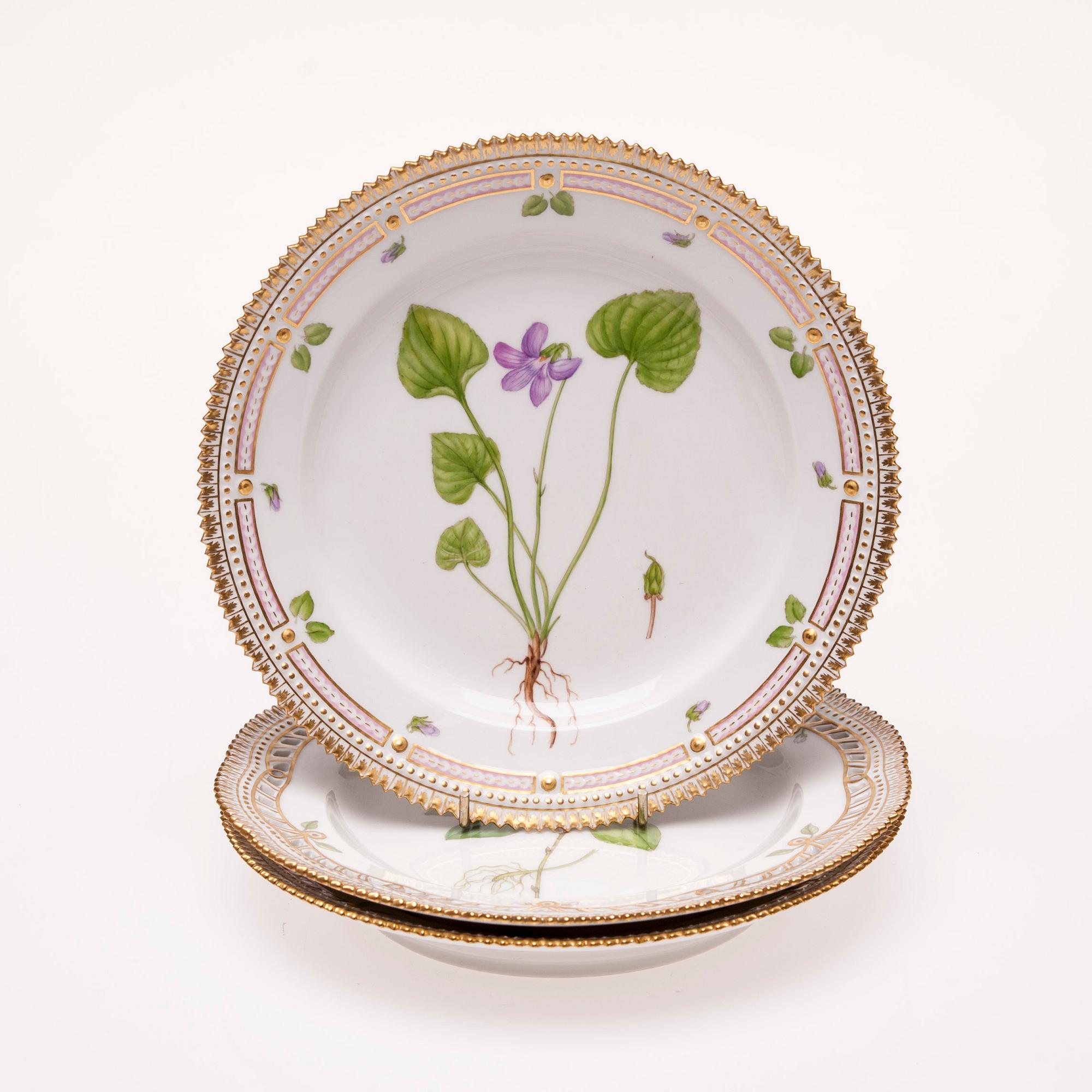 FAT, 3 st, Flora Danica, Royal Copenhagen 1963.
