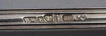 BESTICKSERVISDELAR, 51 st, silver, Möllenborg, Stockholm 1800-talets senare del.