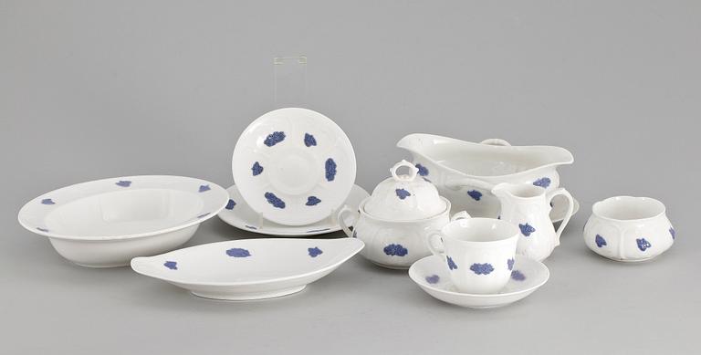 SERVISDELAR, 20 st, benporslin, Blå Blom, Gustavsberg.