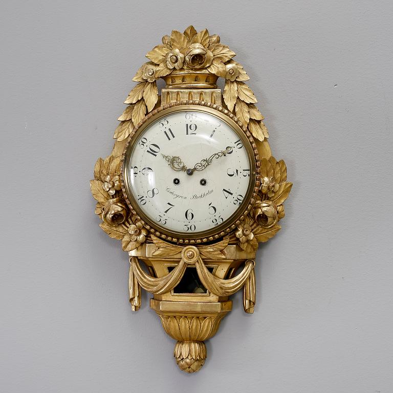 VÄGGPENDYL, gustaviansk stil, urtavla märkt Cedergren, Stockholm, 1900-talets början.