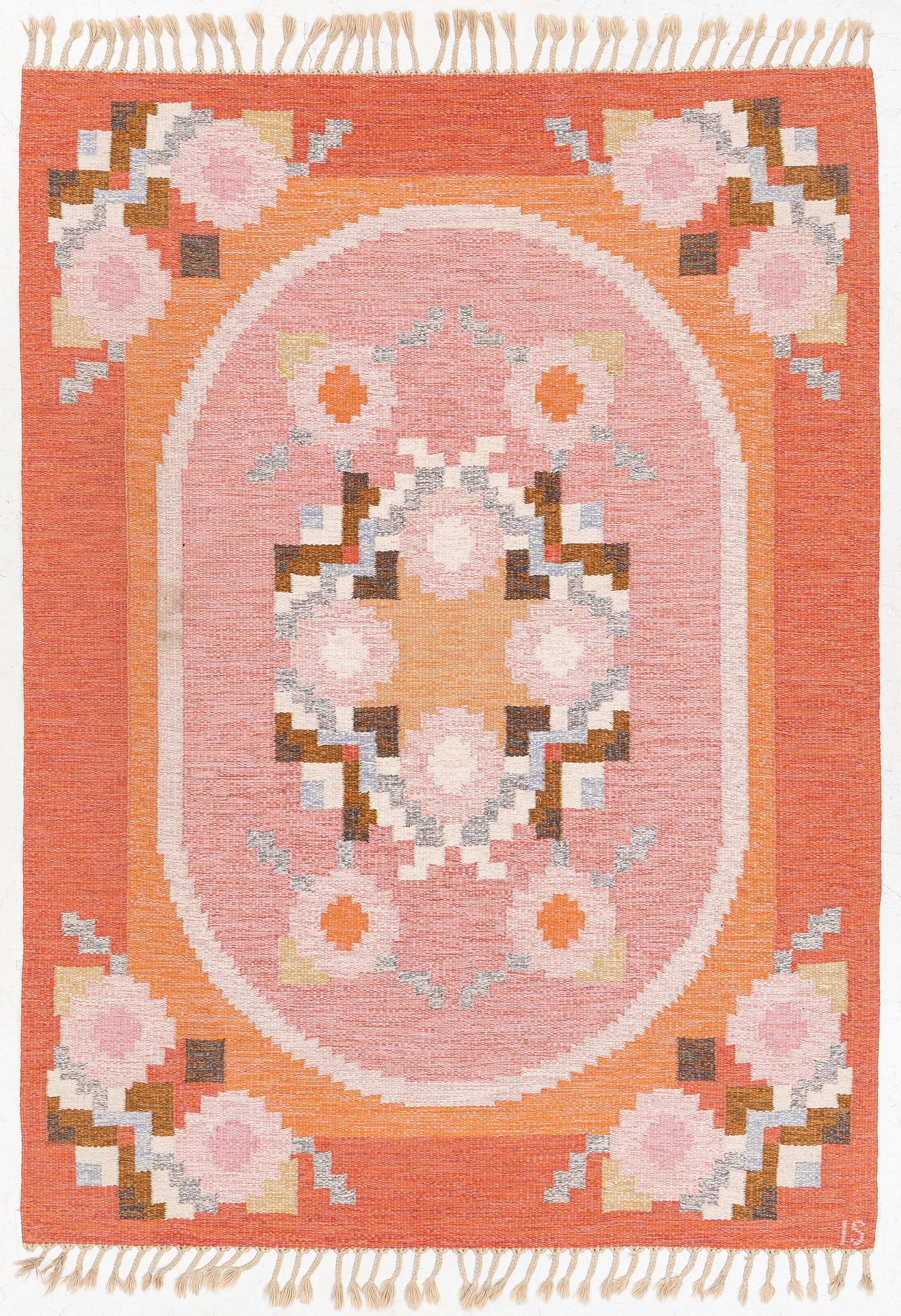 Ingegerd Silow, rölakan, signerad IS, ca 230 x 170 cm.