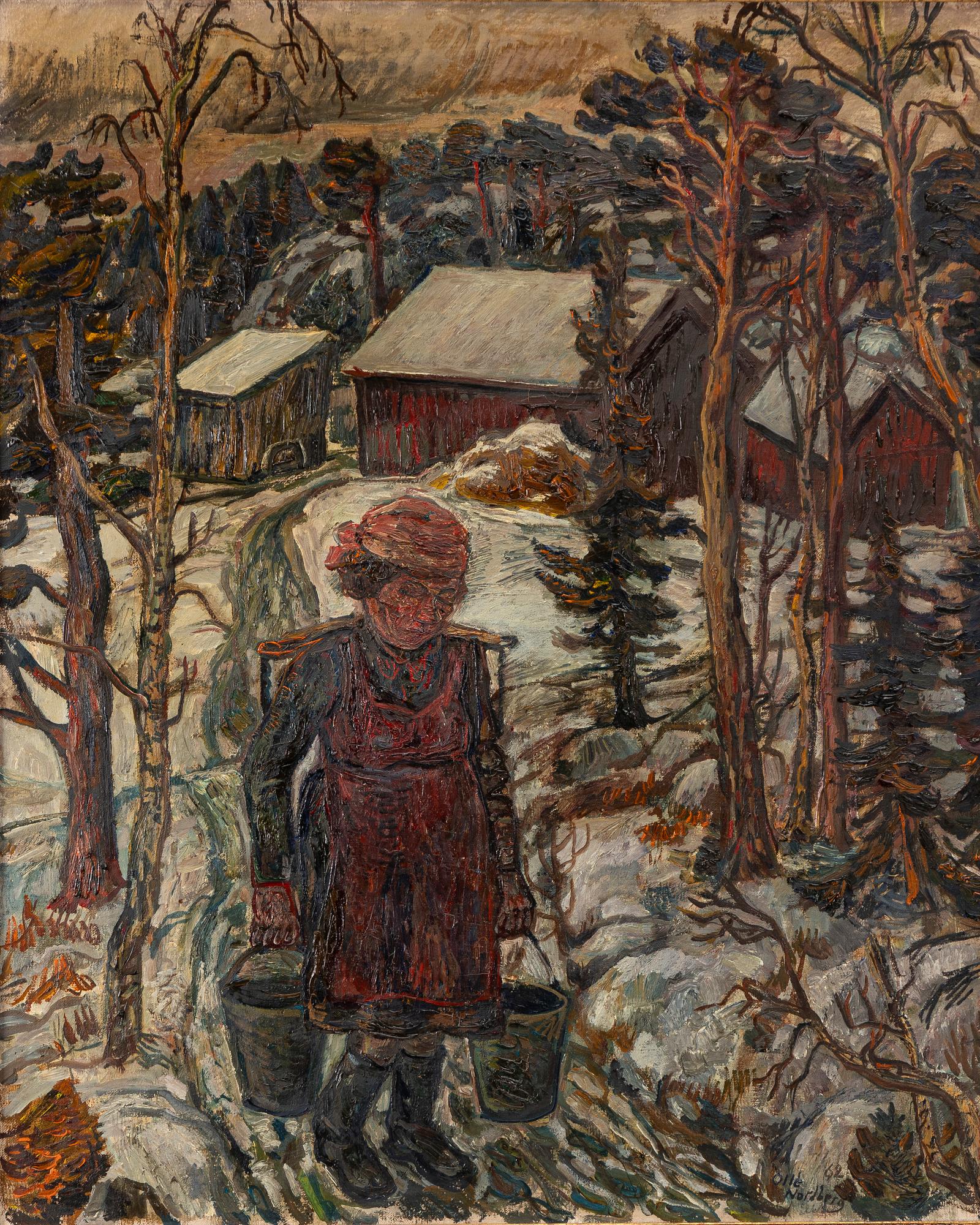 Olle Nordberg, kvinna med ok.