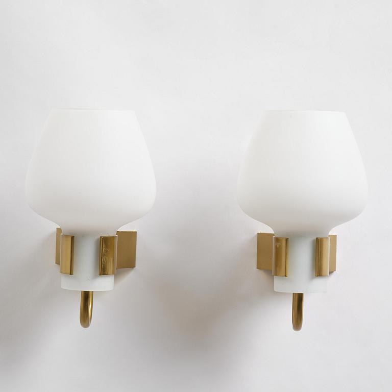 Hans Bergström, a pair of wall lamps model "397", ateljé Lyktan, Åhus, 1950s.