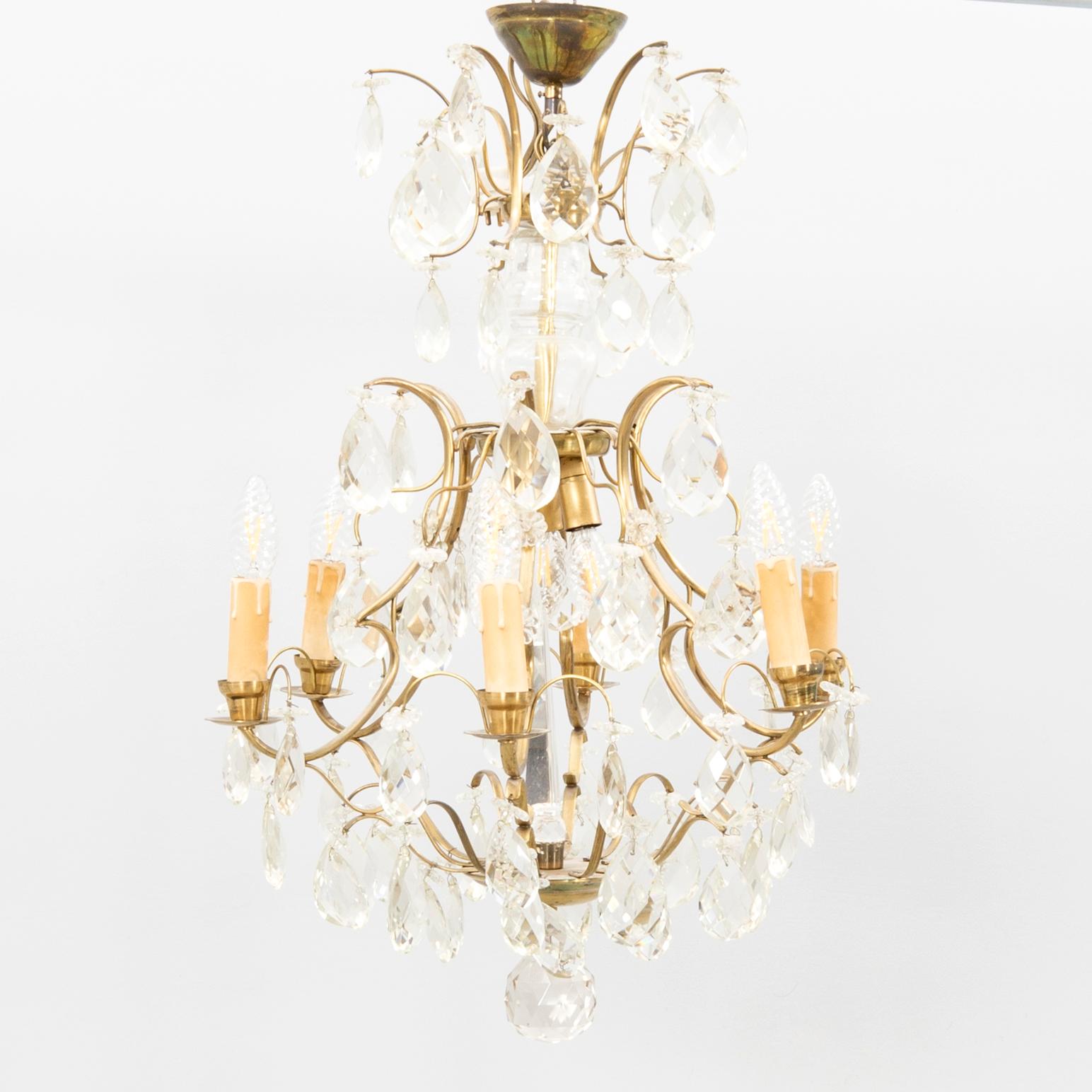 Chandelier in Baroque style, mid-20th century.